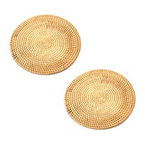 블럭마트 라탄 코스터 냄비받침 16cm, one color, 2개입
