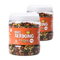 벨버드 져키킹 강아지 간식 S 1kg, 황태   연어   참치   오리   치즈 혼합맛, 2개