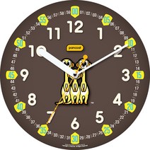 팬콧 인테리어 어린이 교육용 무소음 벽시계, 미어캣