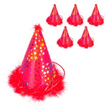 파티쇼 파티스타고깔모자 대, 레드, 6개입