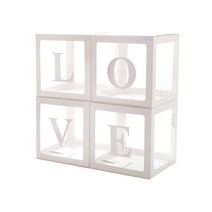 와우파티코리아 love 풍선박스 4글자세트, 화이트, 1세트