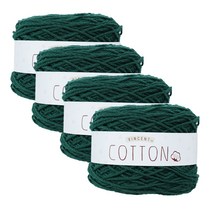 빈센트코튼 18합 뜨개실 80g 4p, 325 딥그린