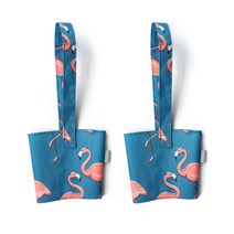 알럽홈 휴대용 컵 파우치, 블루 플라밍고, 2개