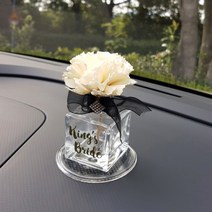 킹스브라이드 카네이션 큐빅리본 차량용 디퓨저 블랙 50ml, 클린 코튼, 1개