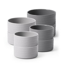 프렐류드 마틴 공기대접세트, 라이트그레이, 다크그레이, 공기 4p + 대접 4p