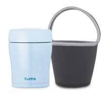 텀스 마카롱 보온죽통 + 파우치 세트, 블루, 300ml