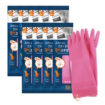 명진 걸이형 고무장갑 M, 핑크, 중(M), 9개