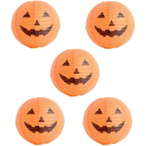 파티쇼 할로윈 종이등 30cm, 오렌지호박, 5개