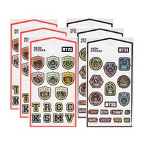 BT21 네온스티커 레드 3p + 블랙 3p, 혼합 색상, 1세트
