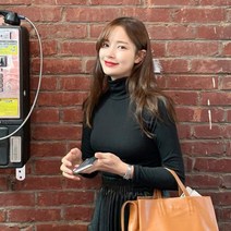 온더리버 여성용 슬리밍 폴라넥 티셔츠