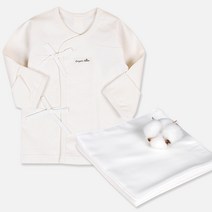 오가닉붐 착한 유기농 배냇저고리 + 엠보 손수건 5p 사계절 세트