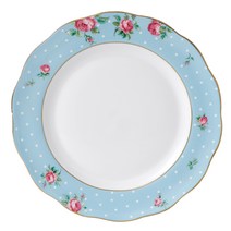 로얄알버트 뉴황실장미 VINTAGE PLATE POLBLU25812, POLKA BLUE