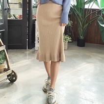 잘빠진 N3 머메이드 프릴 골지 스커트