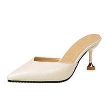 여성용 하트 발자국 블로퍼 뮬 구두