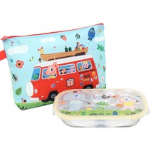 굴리굴리 식판도시락 피크닉 가방 PM210, 혼합색상, 도시락 뚜껑 + 식판 도시락 + 도시락 가방