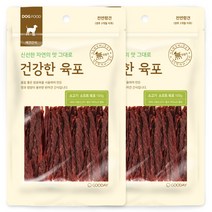 굿데이 건강한 육포 강아지 간식 100g, 소프트 소고기맛, 2개