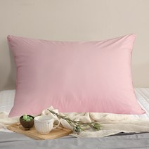 린튼 M2 베개커버 + 다운필베개솜 세트, 베이비핑크