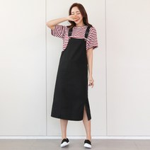 토마토팩토리 이지 와이드 멜빵 치마