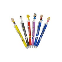 피너츠 스누피 마스코트 볼펜 올 클리어 0.5mm 6종 세트, 혼합색상, 1세트