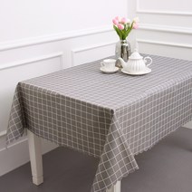 에스엠파티 4인용 방수 식탁보 + 더스트백, 그레이 스퀘어, 4인(183 x 147cm)