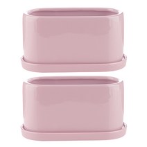 삼호유리 유광 타원 화분 2p SH2020-3, 핑크