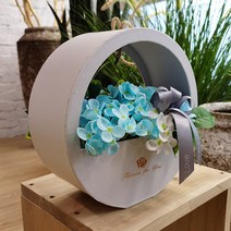 데코코마니 조화 벽장식 꽃바구니, 블루