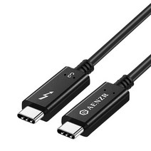 AENZR 썬더볼트3 USB Type C 초고속충전 데이터케이블 50cm 100W 40Gbps 5K HD, 블랙, 1개