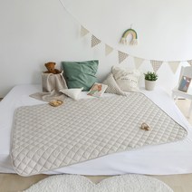 파스텔 순면 유아 방수패드, 베이지