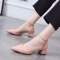 제이에이치컴퍼니 여성 뾰족 랩 사각굽 구두