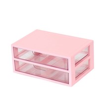 하라데코 와이드 서랍 멀티 책상 정리함 2단, 핑크, 1개