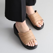 단골언니 미라주 셔링 디테일 소프트 통굽 슬리퍼 4cm