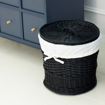 에스파스 PE 라탄바구니 중, 블랙, 1개