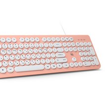 TG삼보 아이솔레이션 라운드형 유선 키보드, TG-K8600U, 핑크, 일반형