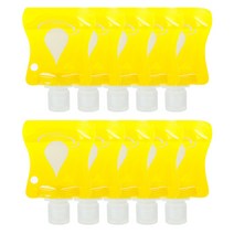 더플로우컴퍼니 휴대용 화장품 튜브 공병 옐로우 물방울 28~30ml, 10개