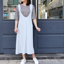 후니네 지브 빅사이즈 임산부 멜빵 원피스 + 티셔츠 세트