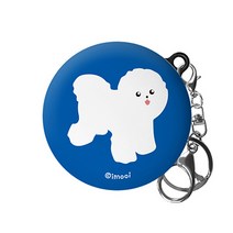 아이무이 마이퍼피 LG 톤플러스 프리 이어폰 하드 케이스 + 키링, 비숑