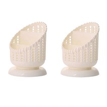 오블리원 바구니 스타일 멀티 펜꽂이, 화이트, 2개