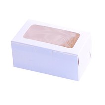 조립식 기프트 창 포장 상자 + 머핀 2구 내피 세트 중, 화이트, 40세트