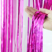마켓감성 생일파티 데코 수술커텐 6p, 딥핑크
