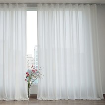 두툼 쉬폰 일자형 복층커튼 2p