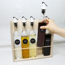 생활만 오일병 원터치퓨어러 오일병 라지 500ml x 5p + 라벨 24종 + 우드 선반 대 세트, 1세트