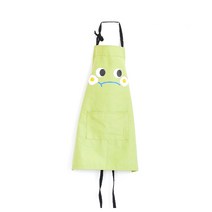 마켓A 페이스프린팅 코튼 앞치마 대형, 그린, 1개