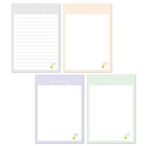 연두앵두 클로버드 노트패드 4종, GRAY, ORANGE, LIGHT PURPLE, YELLOW GREEN, 1세트