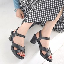 라블 여성용 크로스 스트랩 샌들힐 7cm