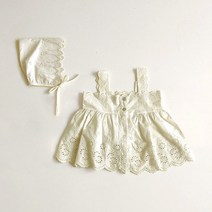 아이엠베베 여아용 소공녀 조끼 원피스 + 보넷 세트