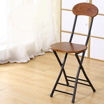 가팡 철제 등받이 접이식 의자, 브라운 5801, 1개