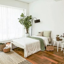 홈페리 프라이머리 철제침대 프레임 단품, 화이트