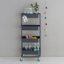 마켓비 ROMBY 트롤리 카트 4단, 다크그레이