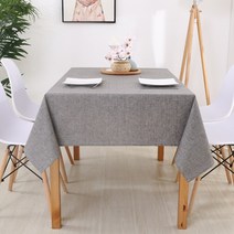 블럭마트 코튼 린넨 직사각형 단색 테이블 매트, 그레이, 2인(90 x 90 cm)