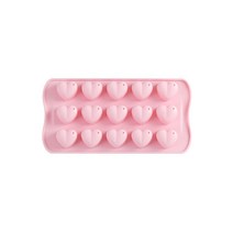 유앤미 실리콘 수제 아이스크림 몰드 BG017 사각하트, 핑크, 1개